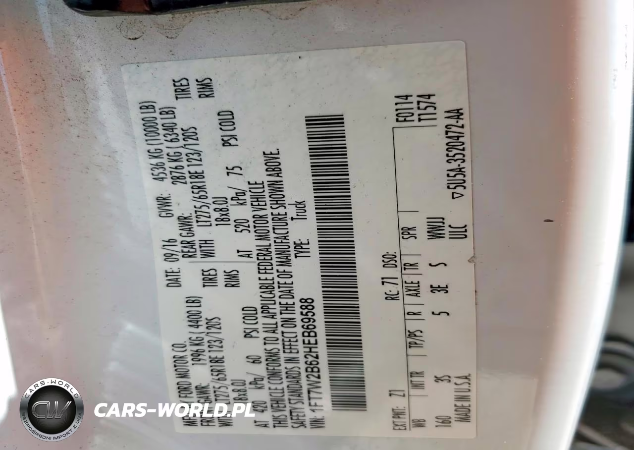 2017 Ford F250 Super Duty VIN:1FT7W2B62HEB69588 - 12