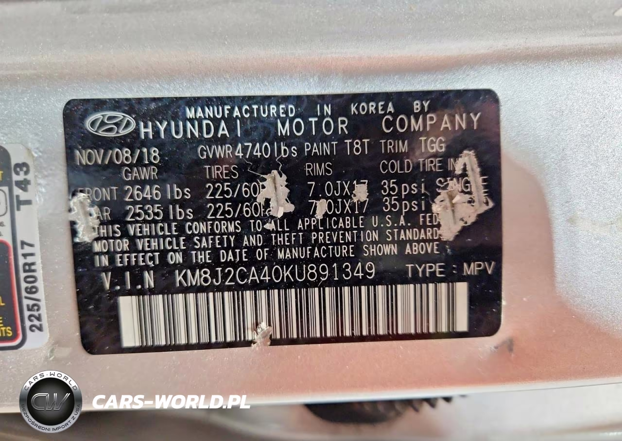 2019 Hyundai Tucson Se VIN:KM8J2CA40KU891349 - 13