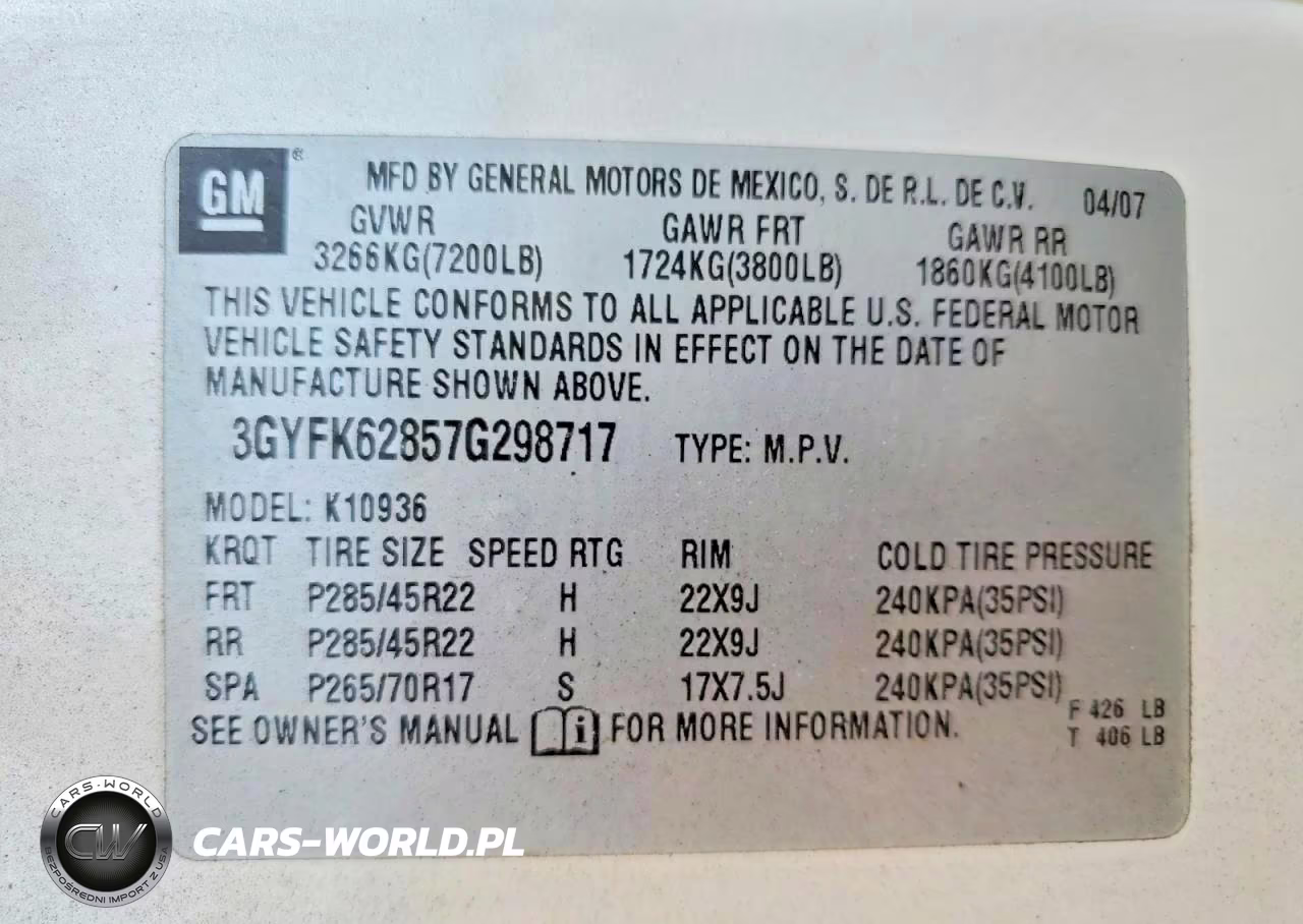 2007 Cadillac Escalade Ext VIN:3GYFK62857G298717 - 13