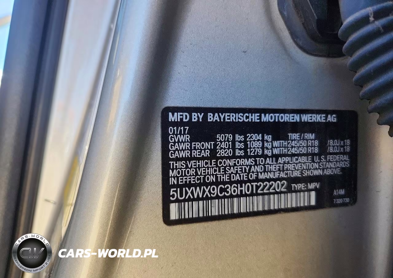 2017 BMW X3 xDrive28I VIN:5UXWX9C36H0T22202 - 13