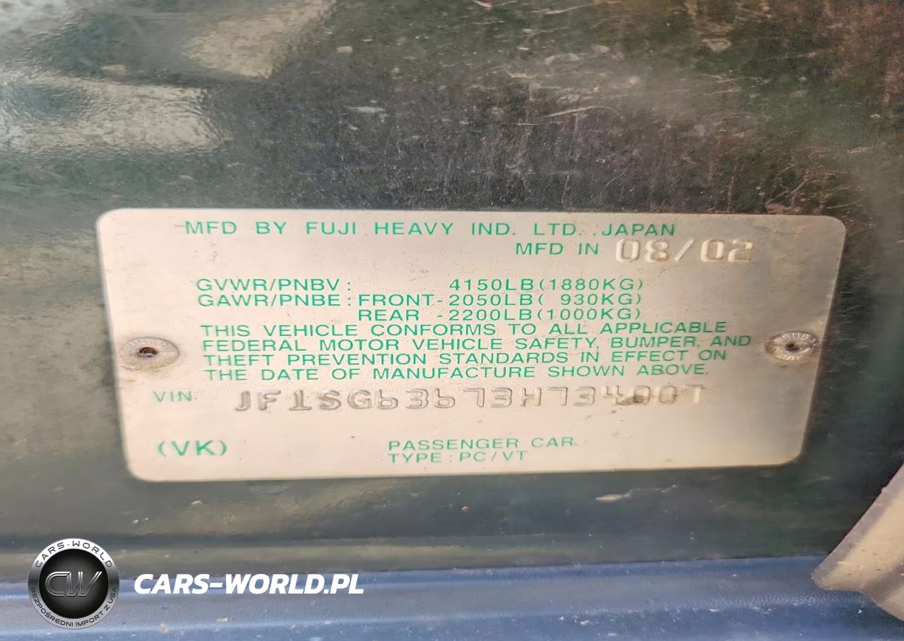 2003 Subaru Forester 2.5X VIN:JF1SG63673H734007 - 13