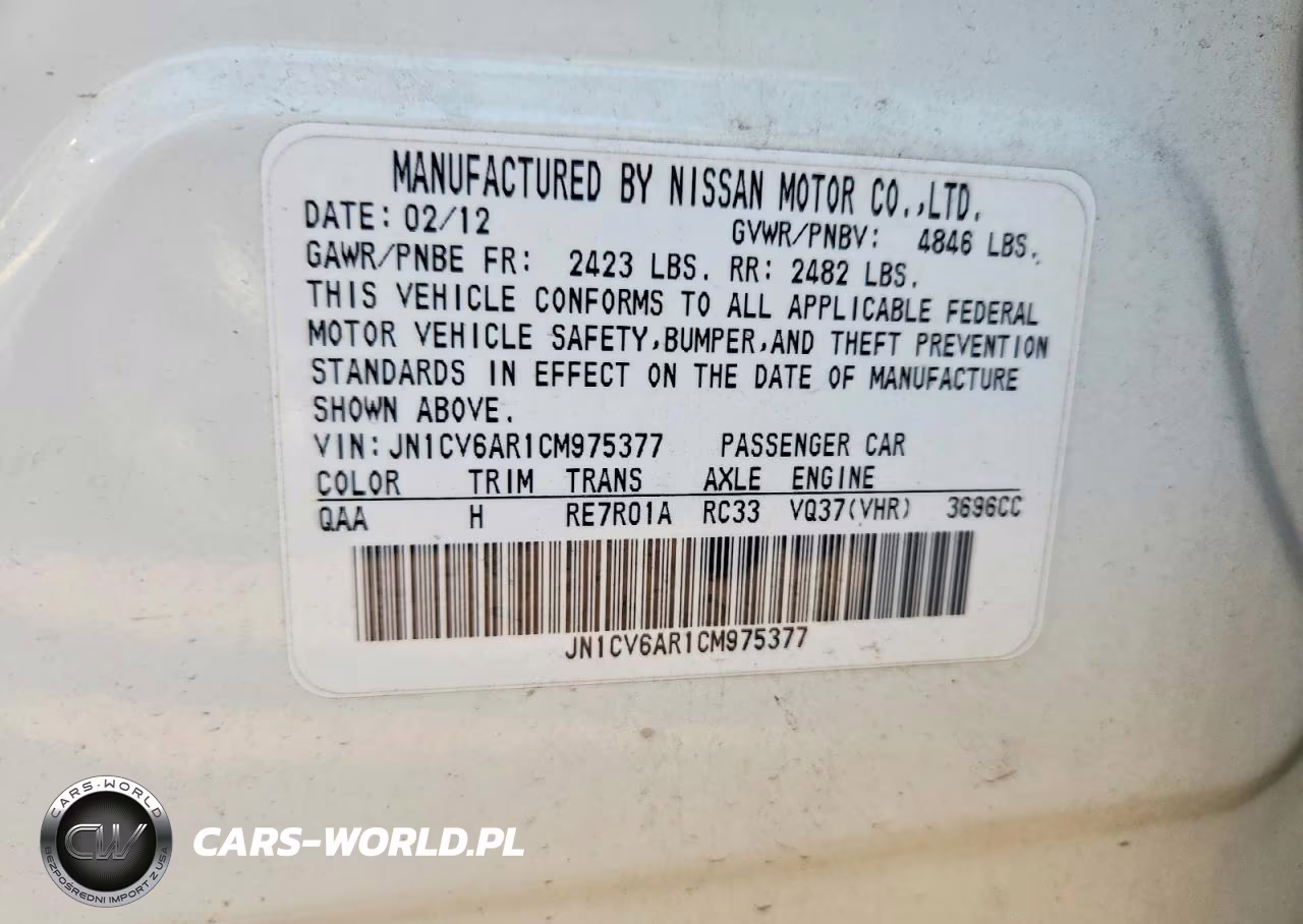 2012 Infiniti G37 VIN:JN1CV6AR1CM975377 - 12