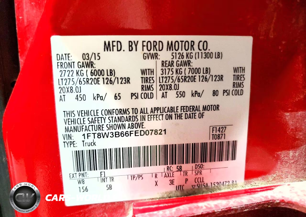 2015 Ford F350 Super Duty VIN:1FT8W3B66FED07821 - 13