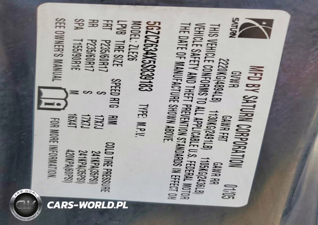 2005 Saturn Vue VIN:5GZCZ634X5S839183 - 14