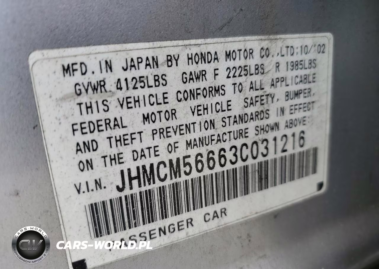 2003 Honda Accord Ex VIN:JHMCM56663C031216 - 13