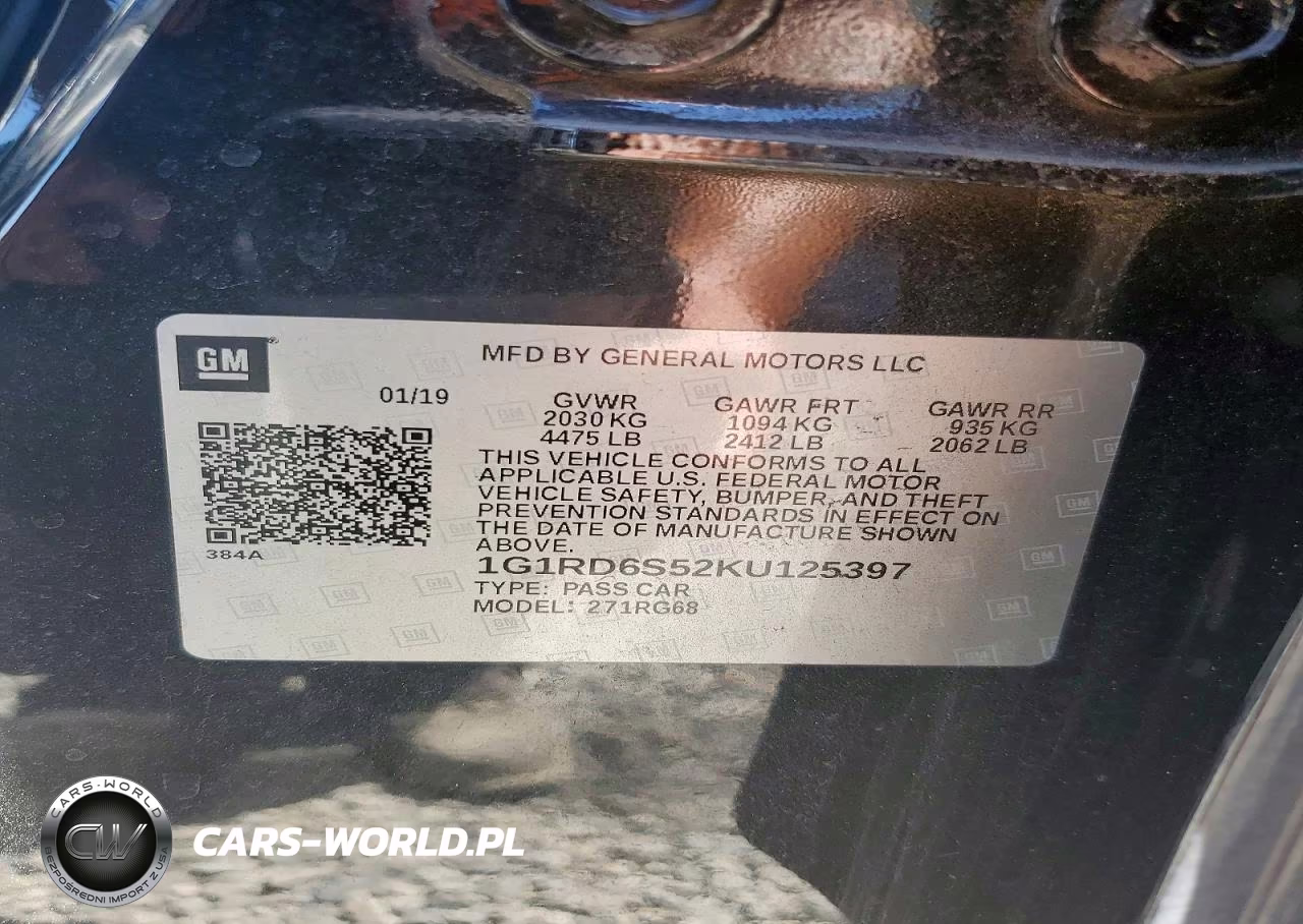2019 Chevrolet Volt Premier VIN:1G1RD6S52KU125397 - 12