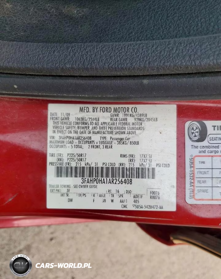 2010 Ford Fusion Se VIN:3FAHP0HA1AR256408 - 12