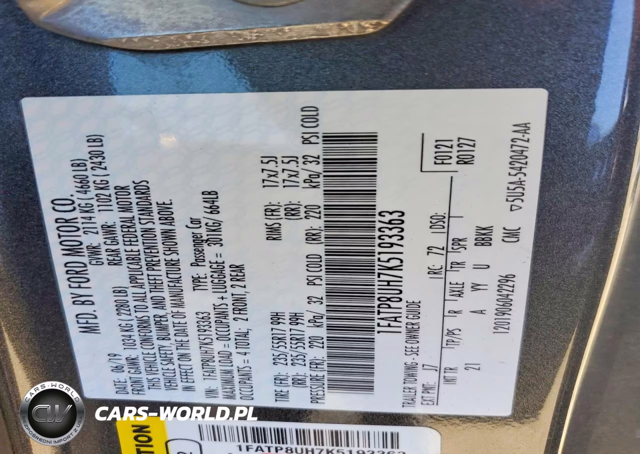 2019 Ford Mustang VIN:1FATP8UH7K5193363 - 12
