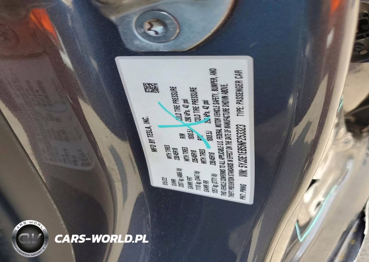 2022 Tesla Model 3 VIN:5YJ3E1EB5NF253323 - 12