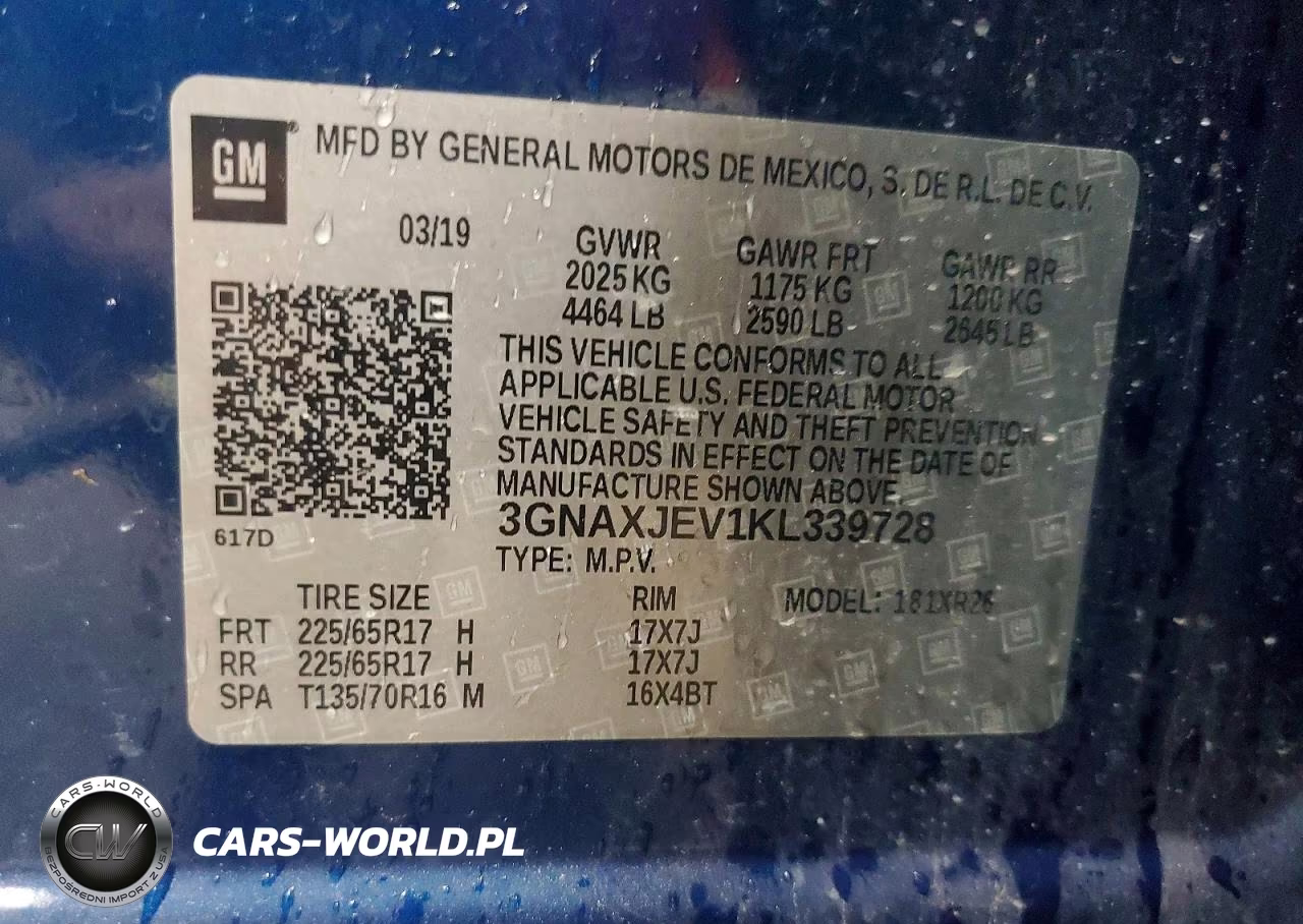 2019 Chevrolet Equinox Lt VIN:3GNAXJEV1KL339728 - 13