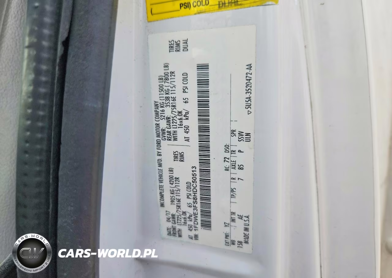 2017 Ford Econoline Cutaway VIN:1FDWE3FS8HDC50513 - 12
