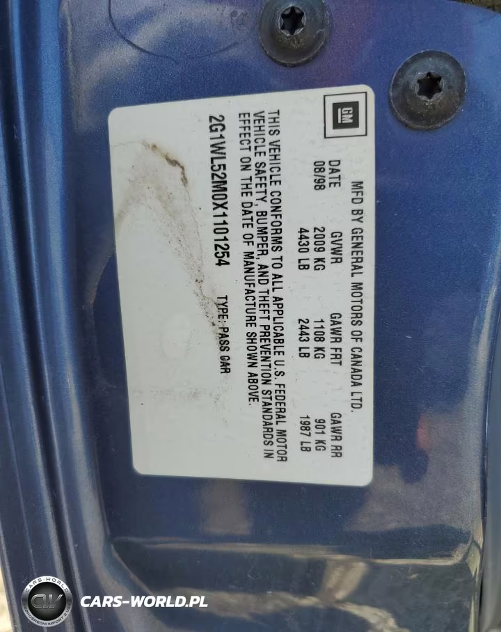 1999 Chevrolet Lumina Base VIN:2G1WL52M0X1101254 - 13