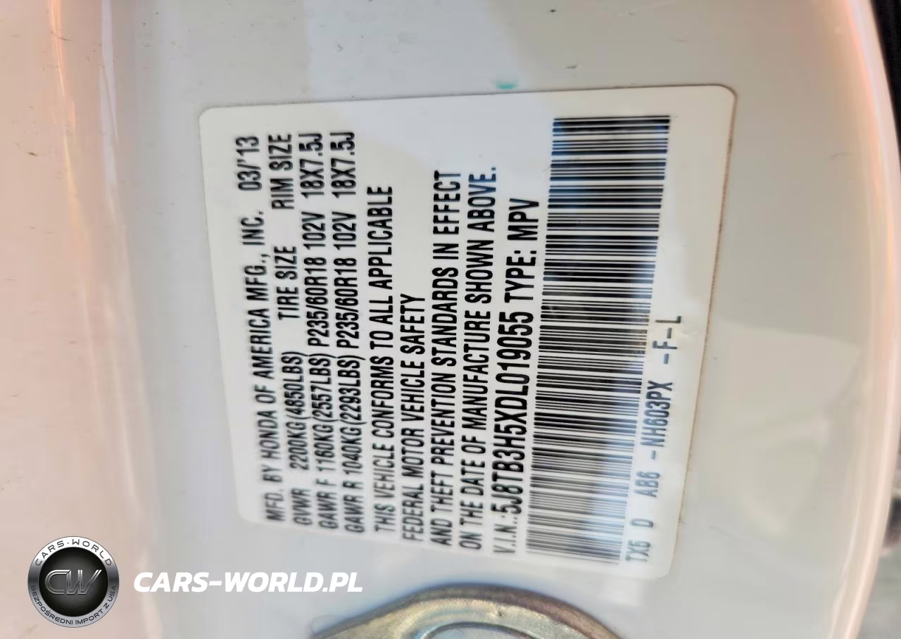2013 Acura Rdx Technology VIN:5J8TB3H5XDL019055 - 12