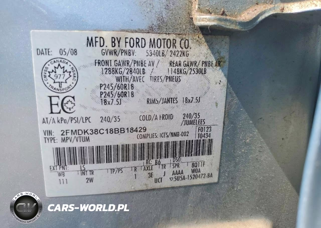 2008 Ford Edge Sel VIN:2FMDK38C18BB18429 - 13