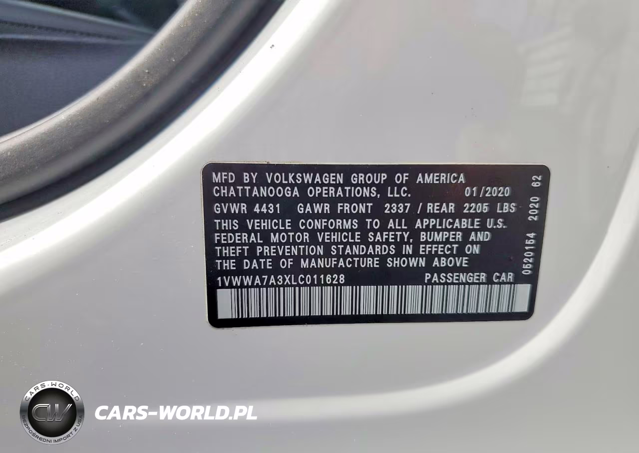 2020 Volkswagen Passat Se VIN:1VWWA7A3XLC011628 - 12