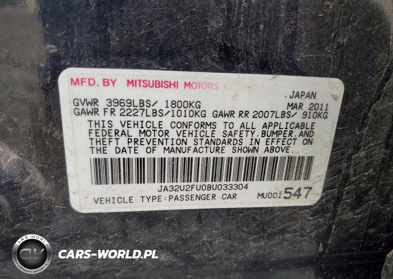 2011 Mitsubishi Lancer Es-Es Sport VIN:JA32U2FU0BU033304 - 12