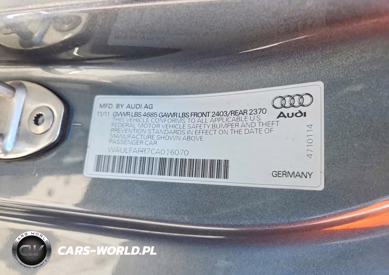 2012 Audi A5 Premium Plus VIN:WAULFAFR7CA016070 - 12