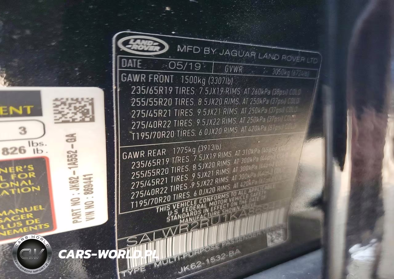 2019 Land Rover Range Rover Sport Hse VIN:SALWR2RU1KA869441 - 13