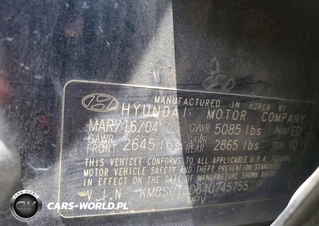 2004 Hyundai Santa Fe Gls VIN:KM8SC13D84U745755 - 13