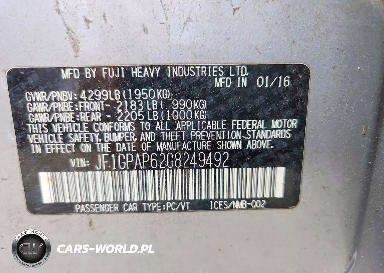 2016 Subaru Impreza Sport Premium VIN:JF1GPAP62G8249492 - 13