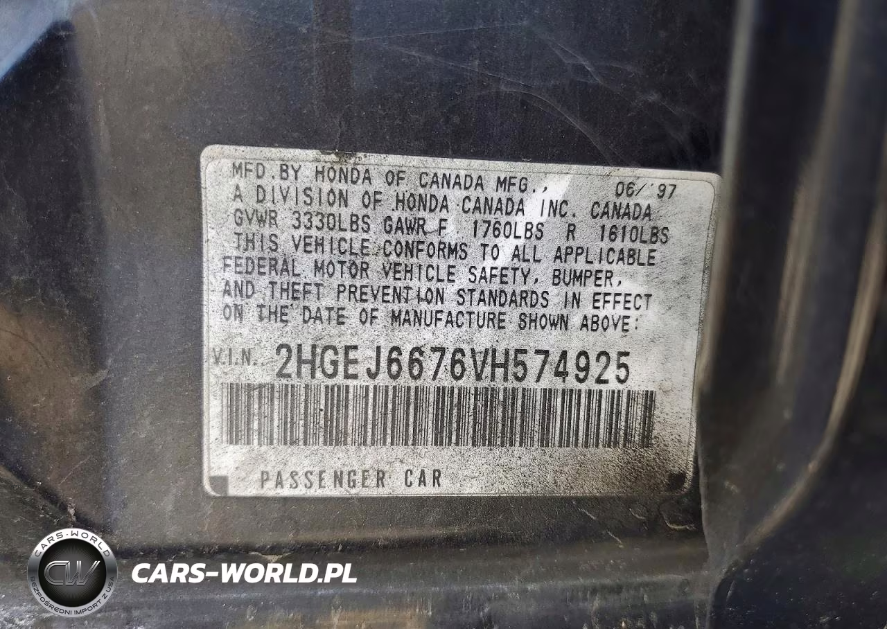 1997 Honda Civic Lx VIN:2HGEJ6676VH574925 - 12