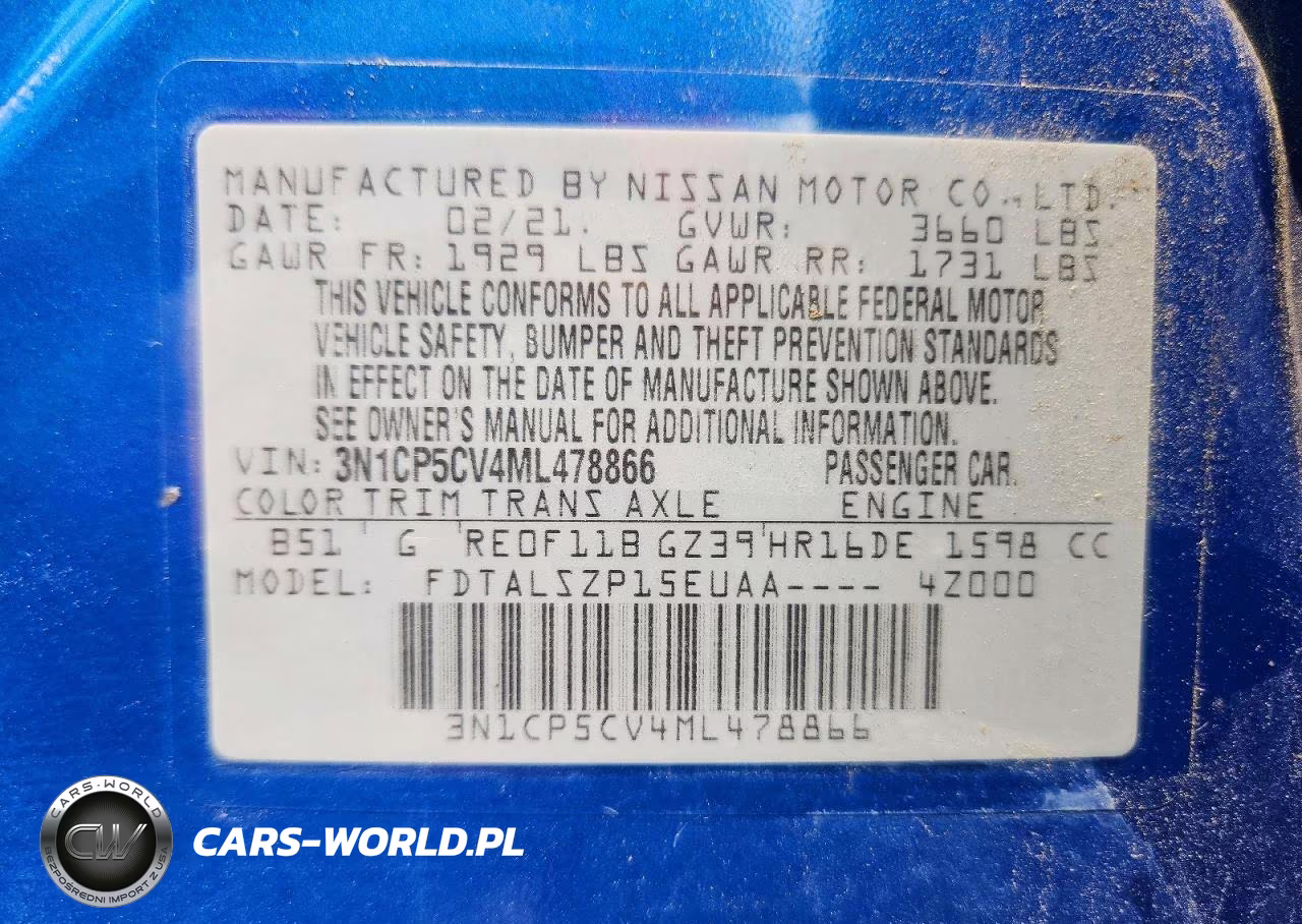 2021 Nissan Kicks Sv VIN:3N1CP5CV4ML478866 - 14
