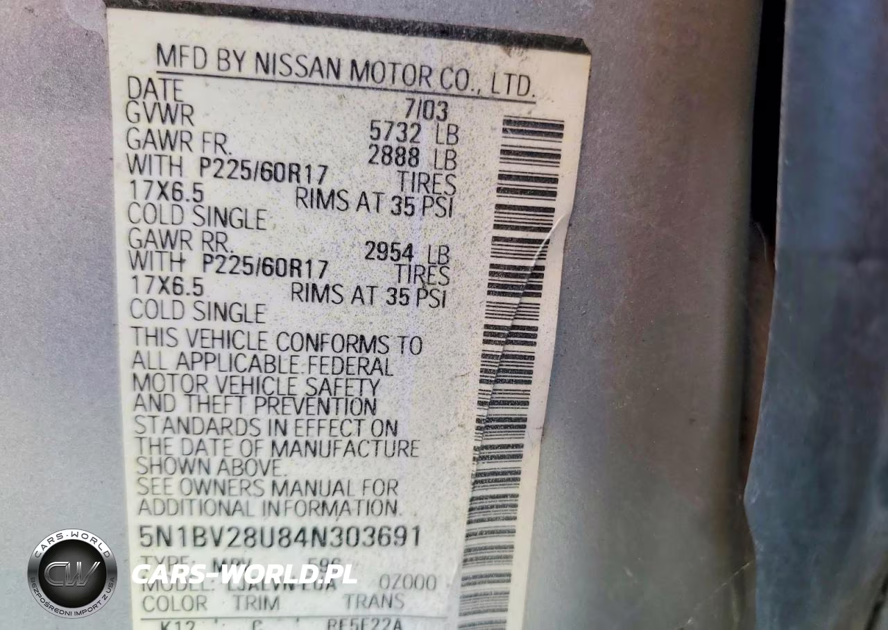 2004 Nissan Quest 3.5 S VIN:5N1BV28U84N303691 - 13