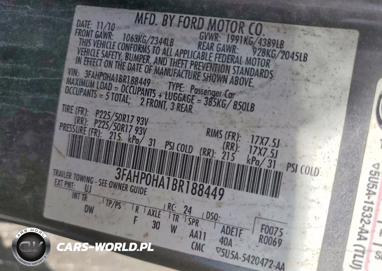 2011 Ford Fusion Se VIN:3FAHP0HA1BR188449 - 12