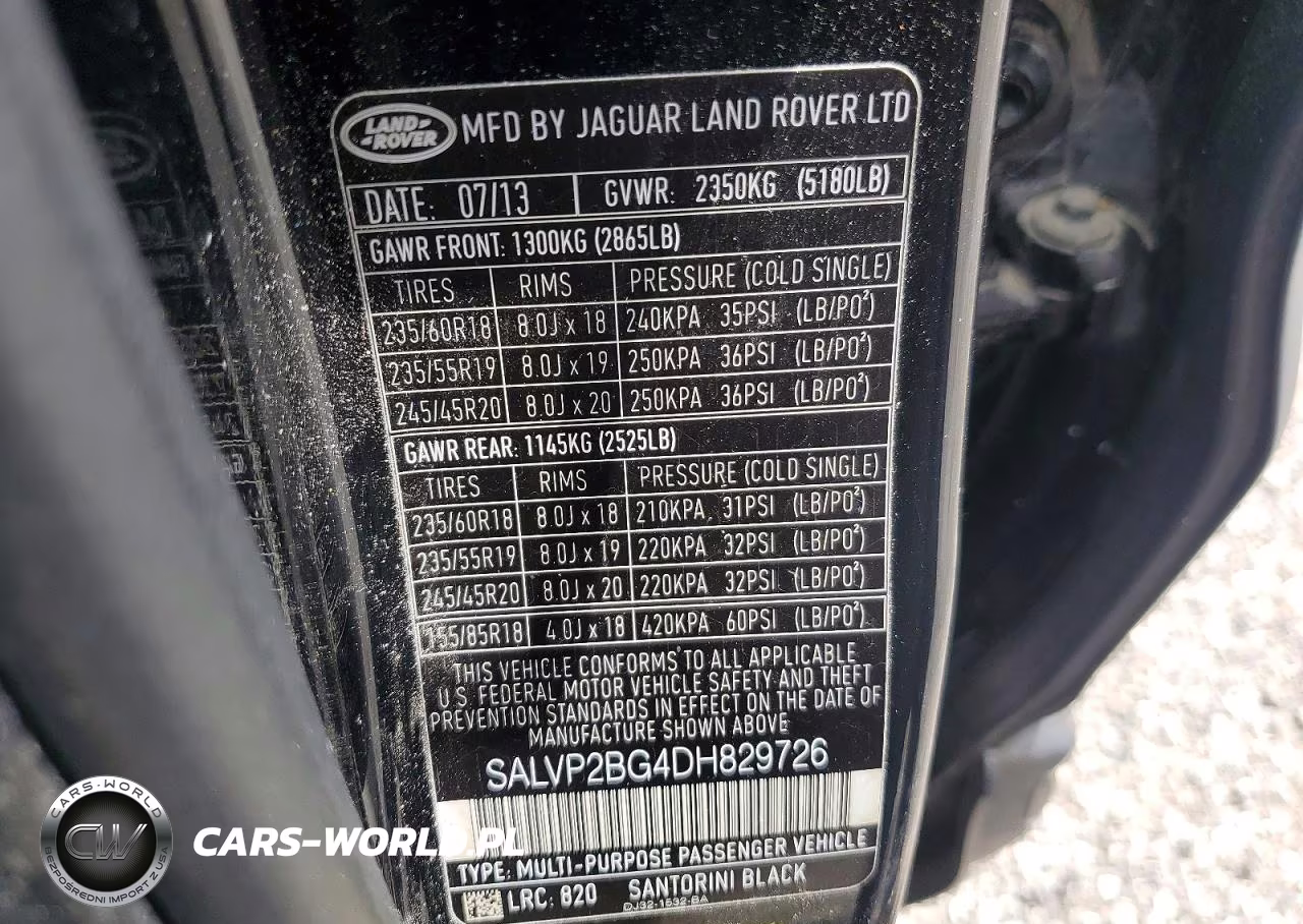 2013 Land Rover Range Rover Evoque Pure Plus VIN:SALVP2BG4DH829726 - 12