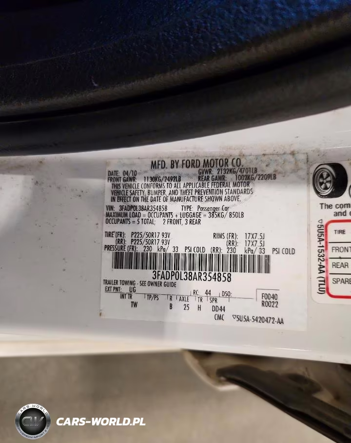 2010 Ford Fusion Hybrid VIN:3FADP0L38AR354858 - 12