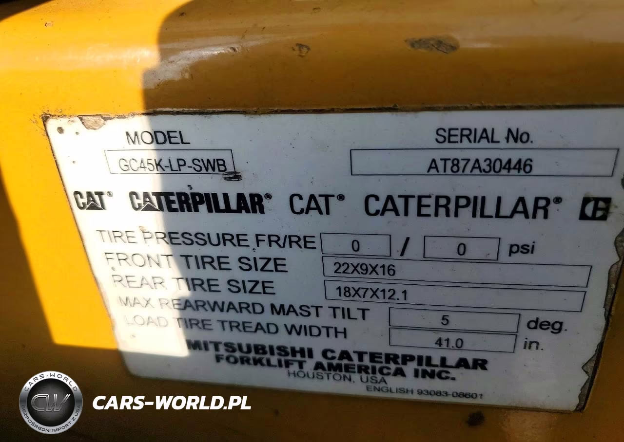 2009 Caterpillar Gc45K-Lp-Swb Forklift VIN:AT87A30446 - 10