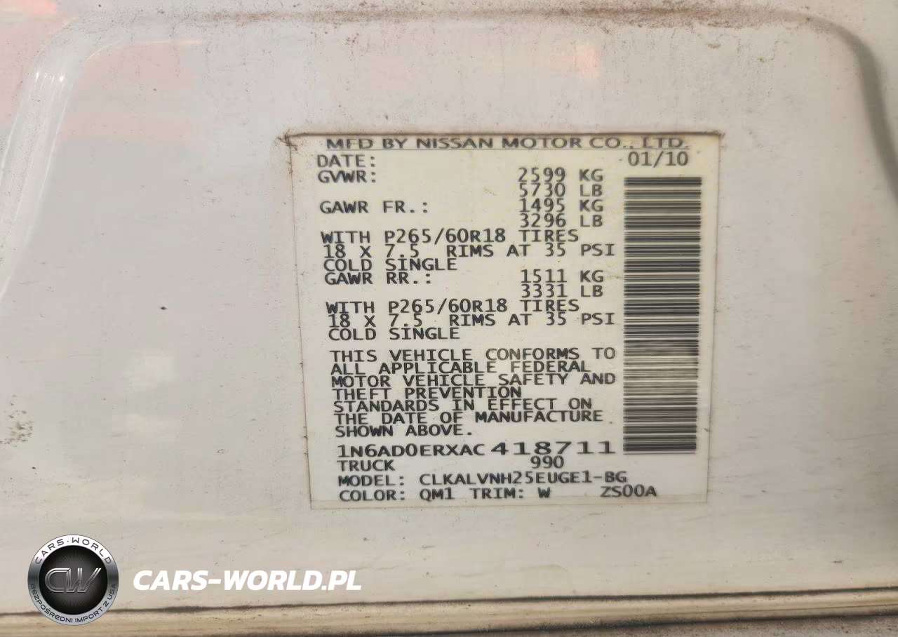 2010 Nissan Frontier Se V6 VIN:1N6AD0ERXAC418711 - 12