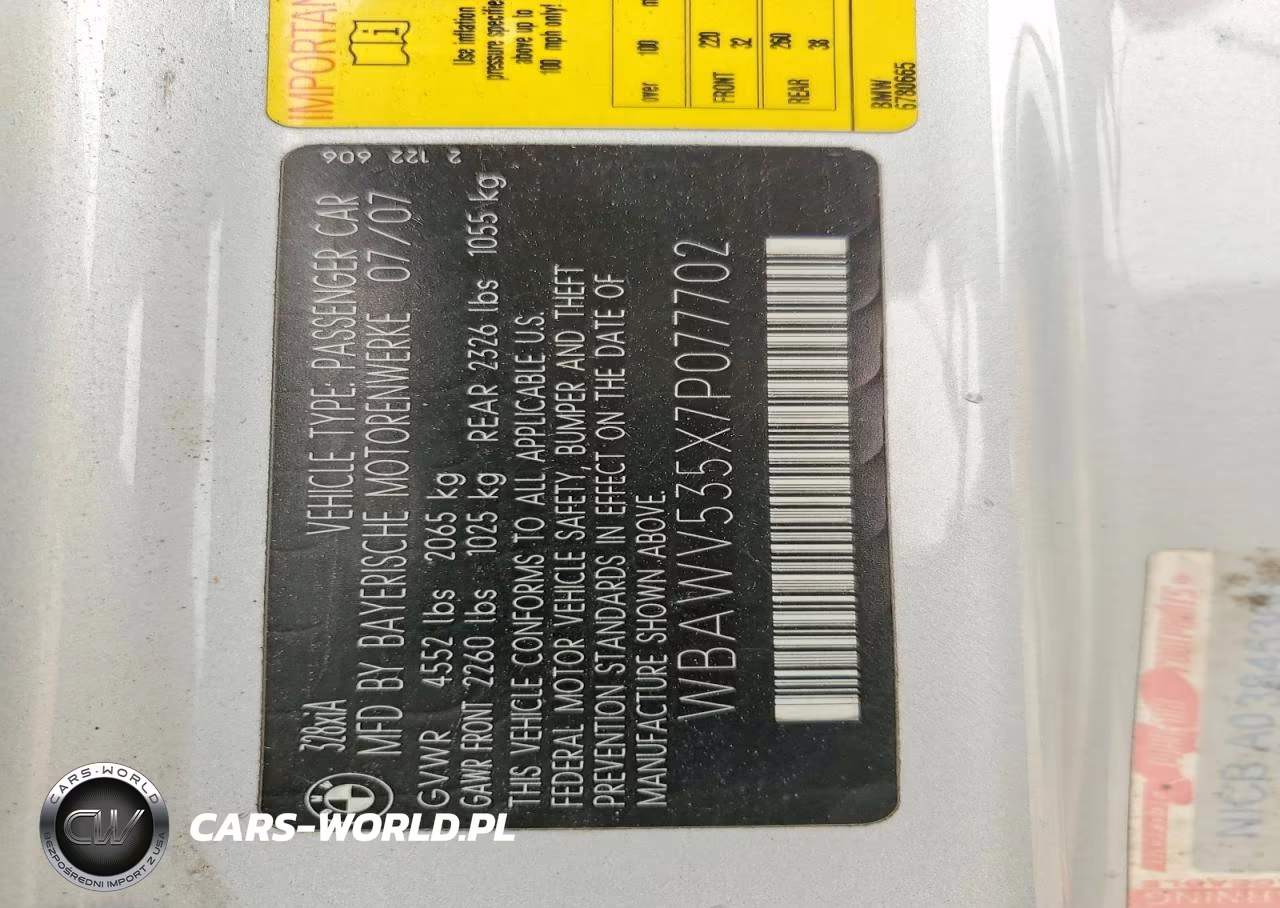 2007 BMW 328 Xi Sulev VIN:WBAWV535X7P077702 - 12