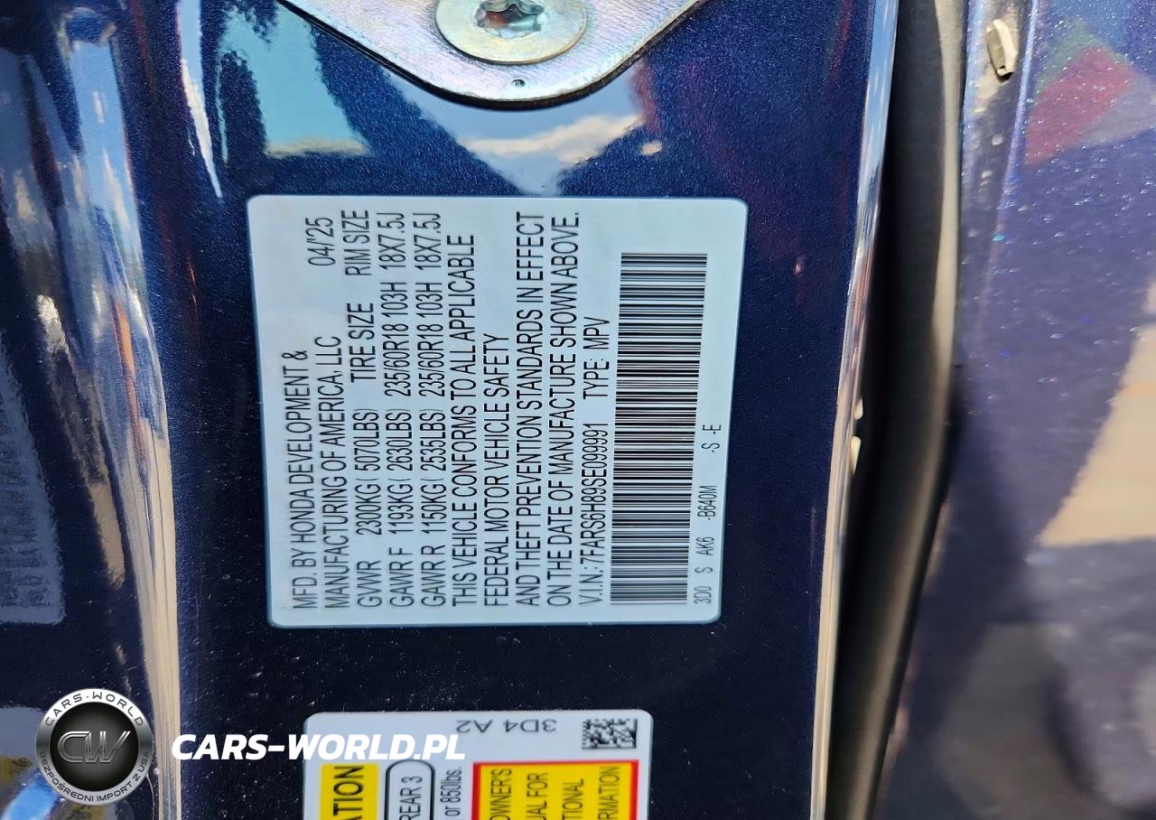 2025 Honda Cr-V Sport-L VIN:7FARS6H89SE099991 - 13