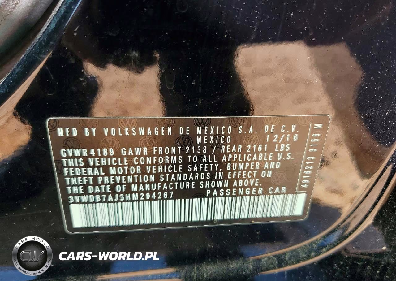 2017 Volkswagen Jetta Se VIN:3VWDB7AJ3HM294267 - 13
