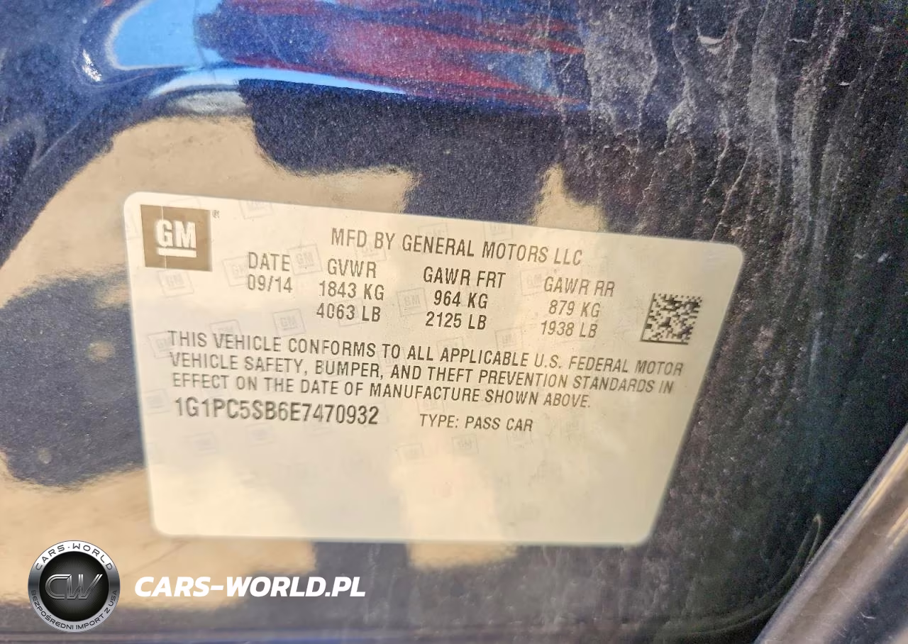 2014 Chevrolet Cruze Lt VIN:1G1PC5SB6E7470932 - 12