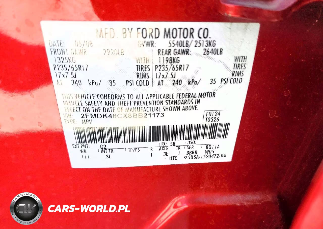 2008 Ford Edge Sel VIN:2FMDK48CX8BB21173 - 13