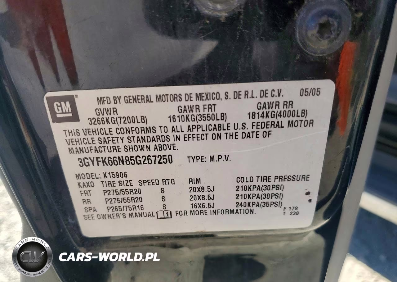2005 Cadillac Escalade Esv VIN:3GYFK66N85G267250 - 13