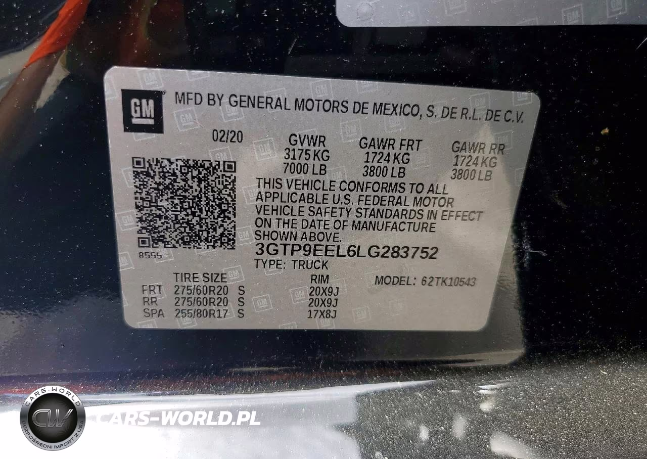 2020 GMC Sierra K1500 At4 VIN:3GTP9EEL6LG283752 - 12