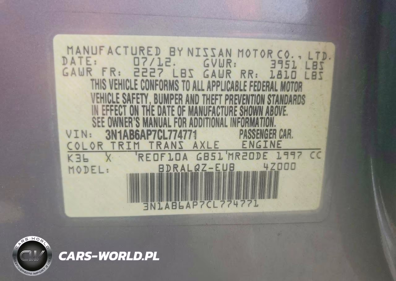 2012 Nissan Sentra VIN:3N1AB6AP7CL774771 - 12
