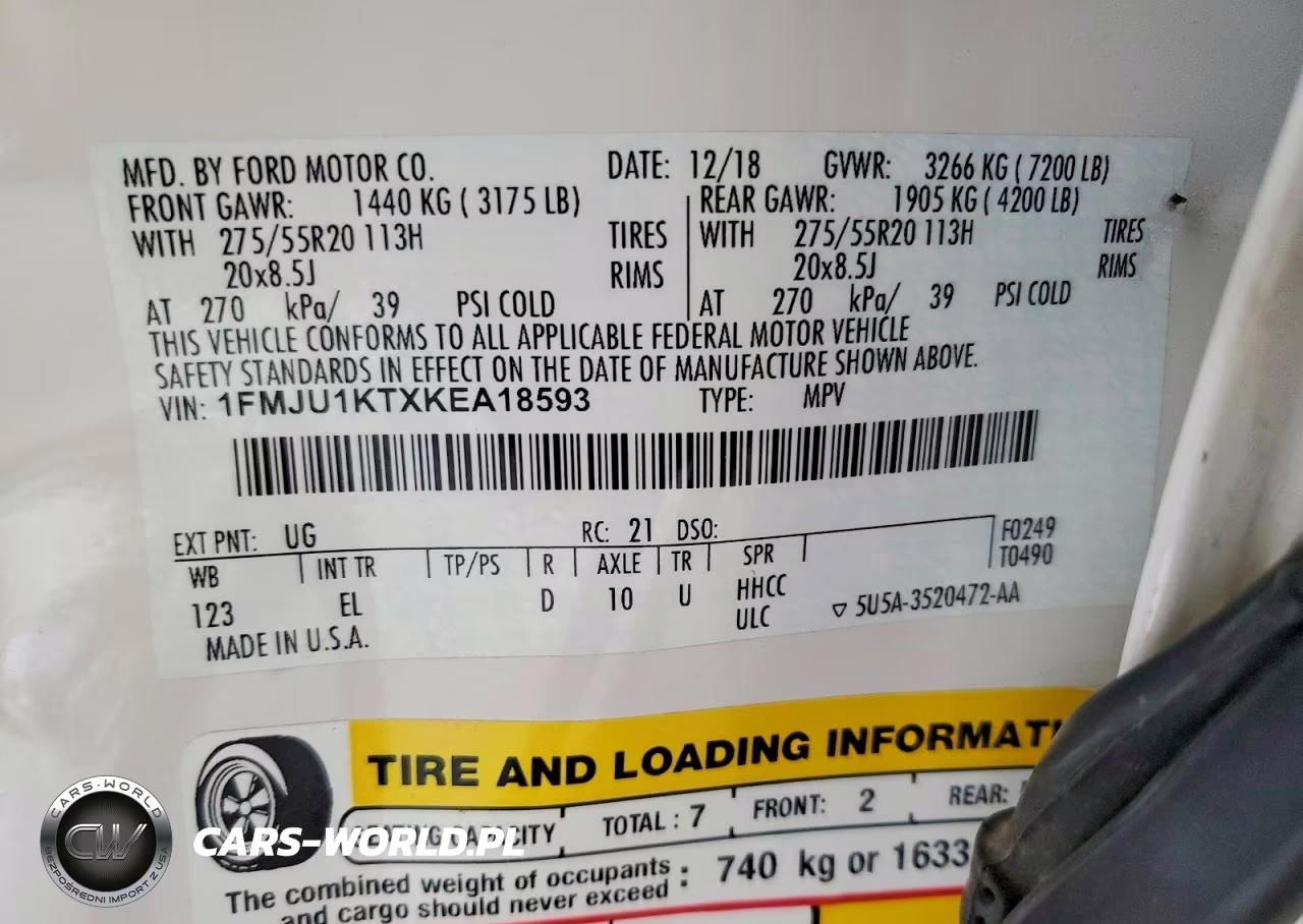 2019 Ford Expedition Limited VIN:1FMJU1KTXKEA18593 - 14