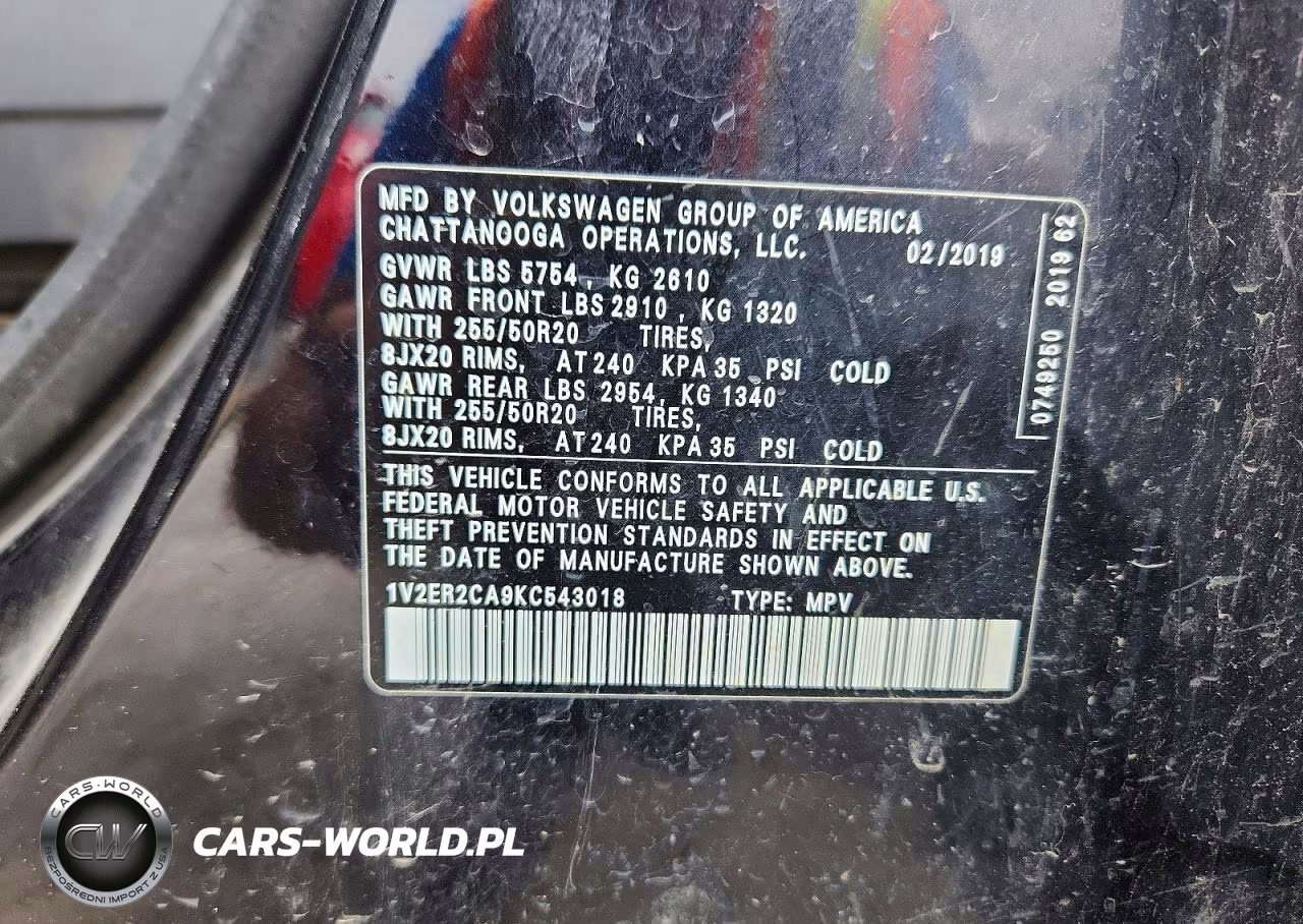 2019 Volkswagen Atlas Sel VIN:1V2ER2CA9KC543018 - 14