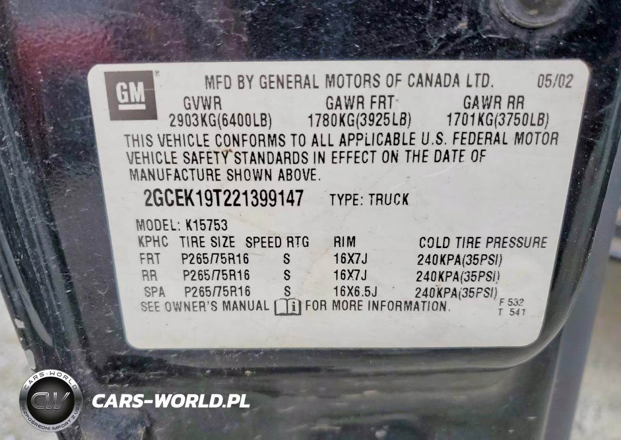 2002 Chevrolet Silverado K1500 VIN:2GCEK19T221399147 - 12