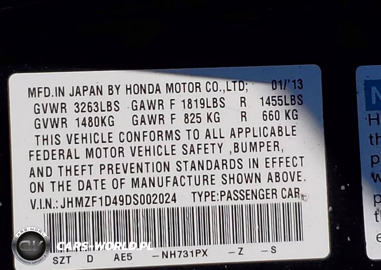 2013 Honda Cr-Z VIN:JHMZF1D49DS002024 - 12