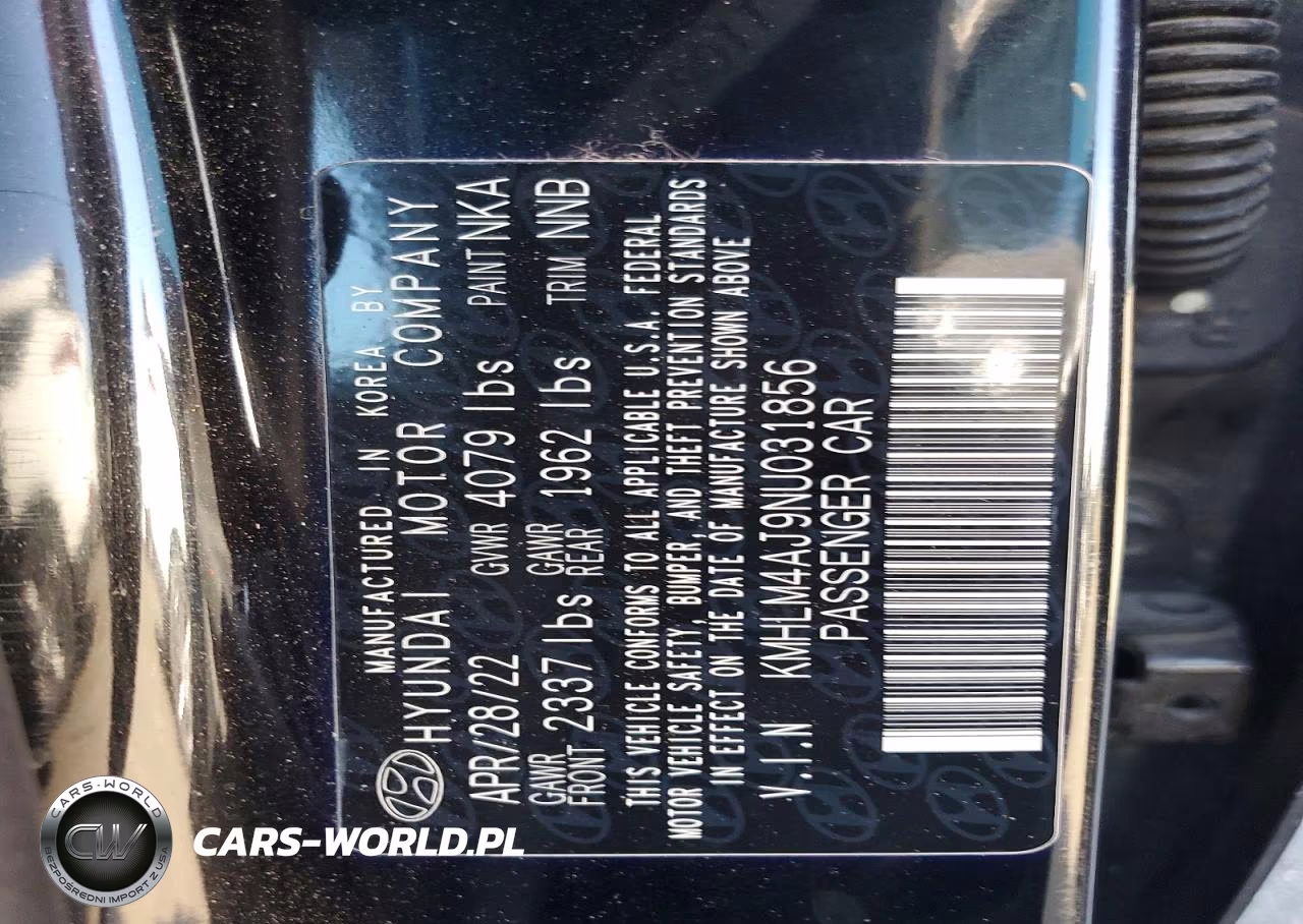 2022 Hyundai Elantra Blue VIN:KMHLM4AJ9NU031856 - 12