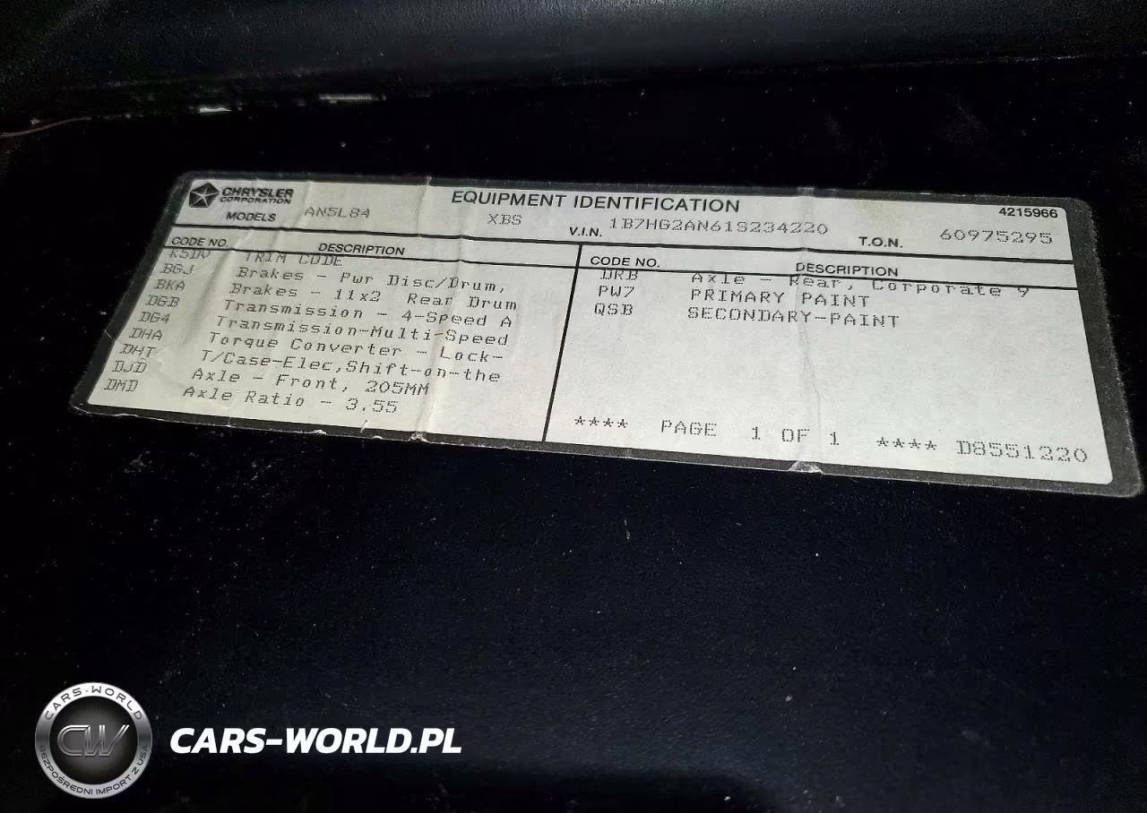 2001 Dodge Dakota Quad VIN:1B7HG2AN61S234220 - 12