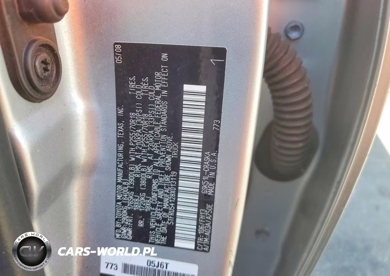 2008 Toyota Tundra Grade VIN:5TFRU54128X013119 - 12