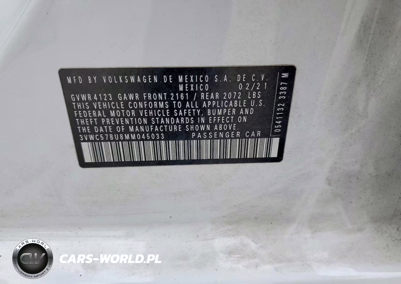 2021 Volkswagen Jetta S VIN:3VWC57BU8MM045033 - 12