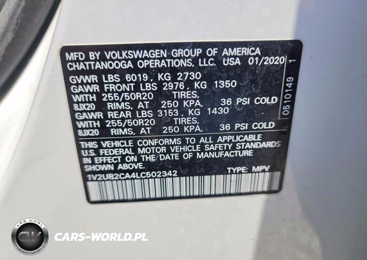 2020 Volkswagen Atlas Se VIN:1V2UR2CA4LC502342 - 13