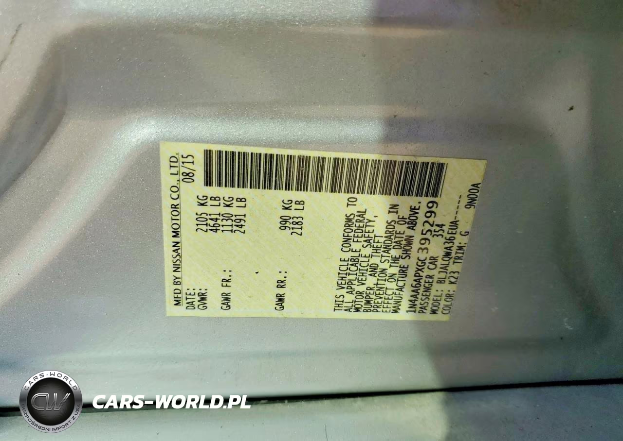 NISSAN MAXIMA 3.5 VIN:1N4AA6APXGC395299 - 12